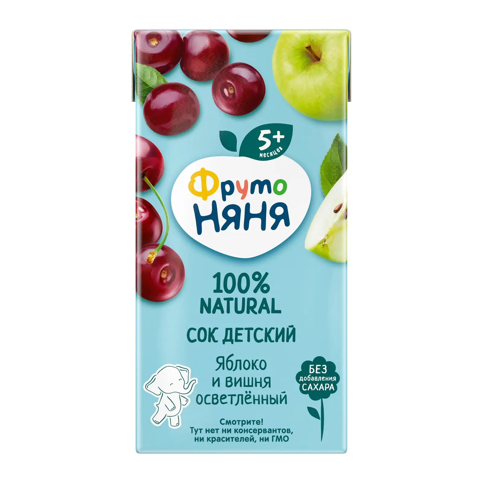 Изображение товара Сок из яблока и вишня с 5 месяцев Фрутоняня 200мл