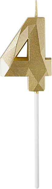 Свеча-цифра Пакетико 4 металлик Brilliant