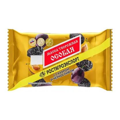 Изображение товара Масса творожная Ростагроэкспорт особая с черносливом 23% 180г