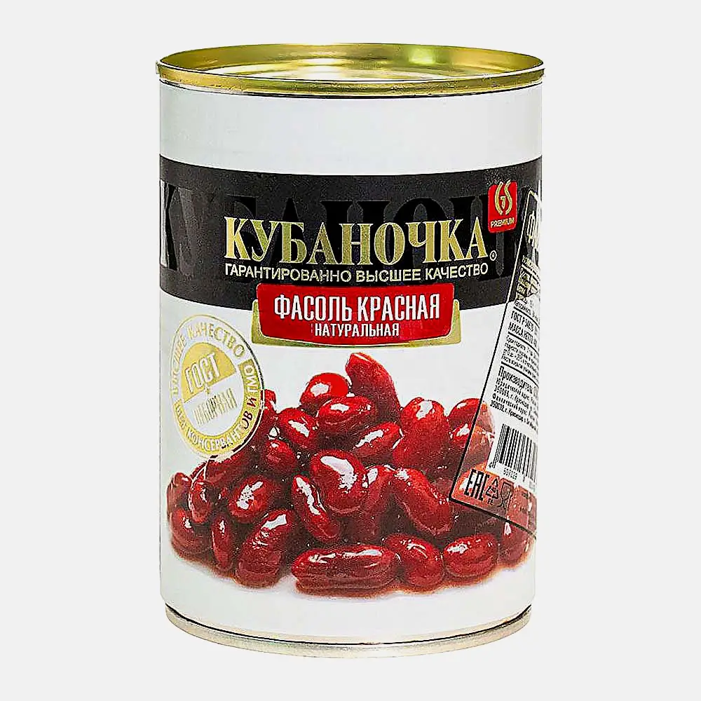 Фасоль Кубаночка красная натуральная 400г
