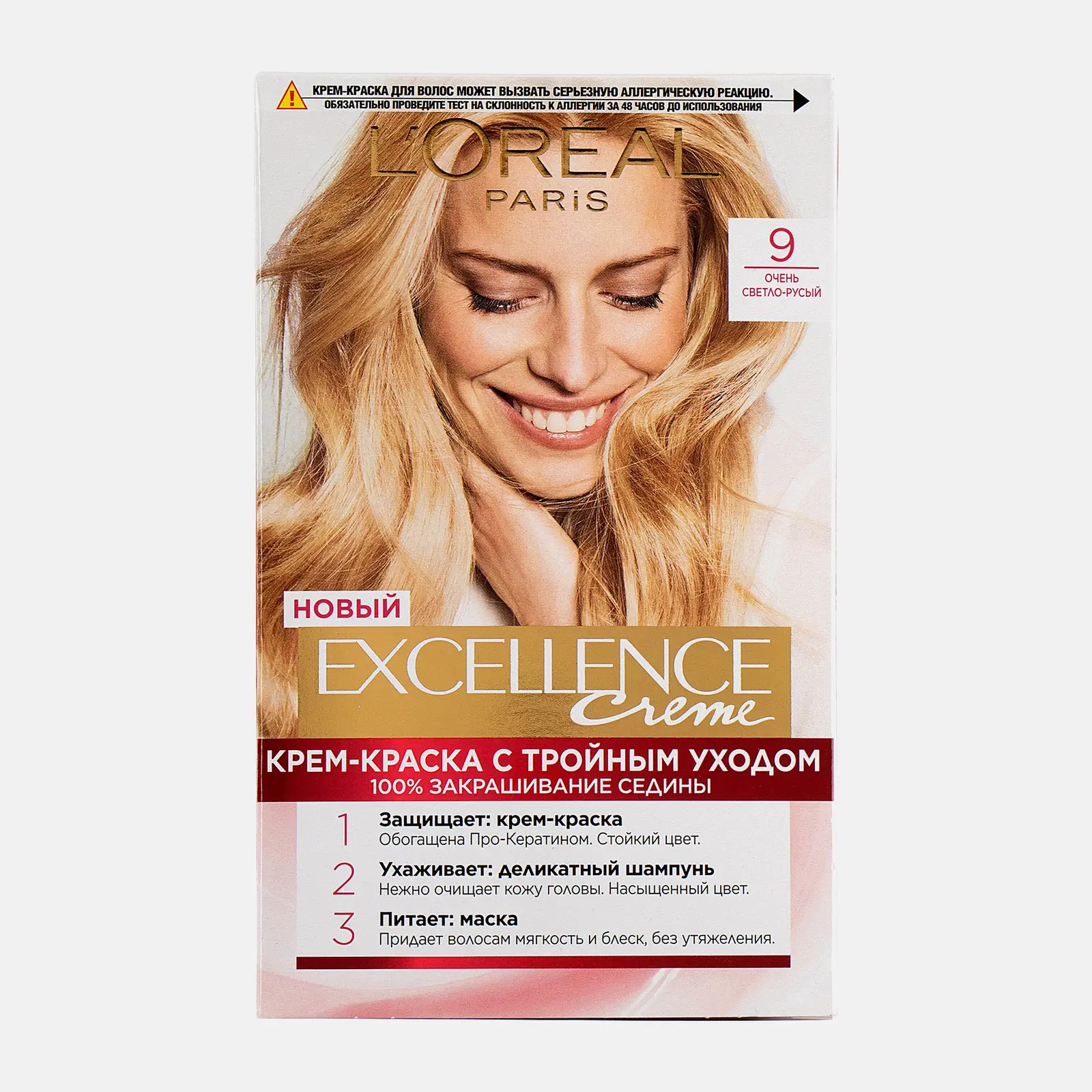 Стойкая крем-краска для волос L’Oréal Paris Excellence оттенок 9 Очень светло-русый