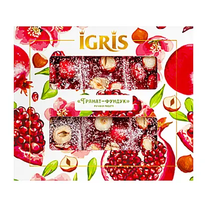 Изображение товара Рахат-лукум Igris гранат-фундук 145 г натуральные восточные сладости