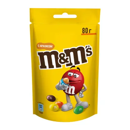Изображение товара Драже M&M's с арахисом и молочным шоколадом 80г