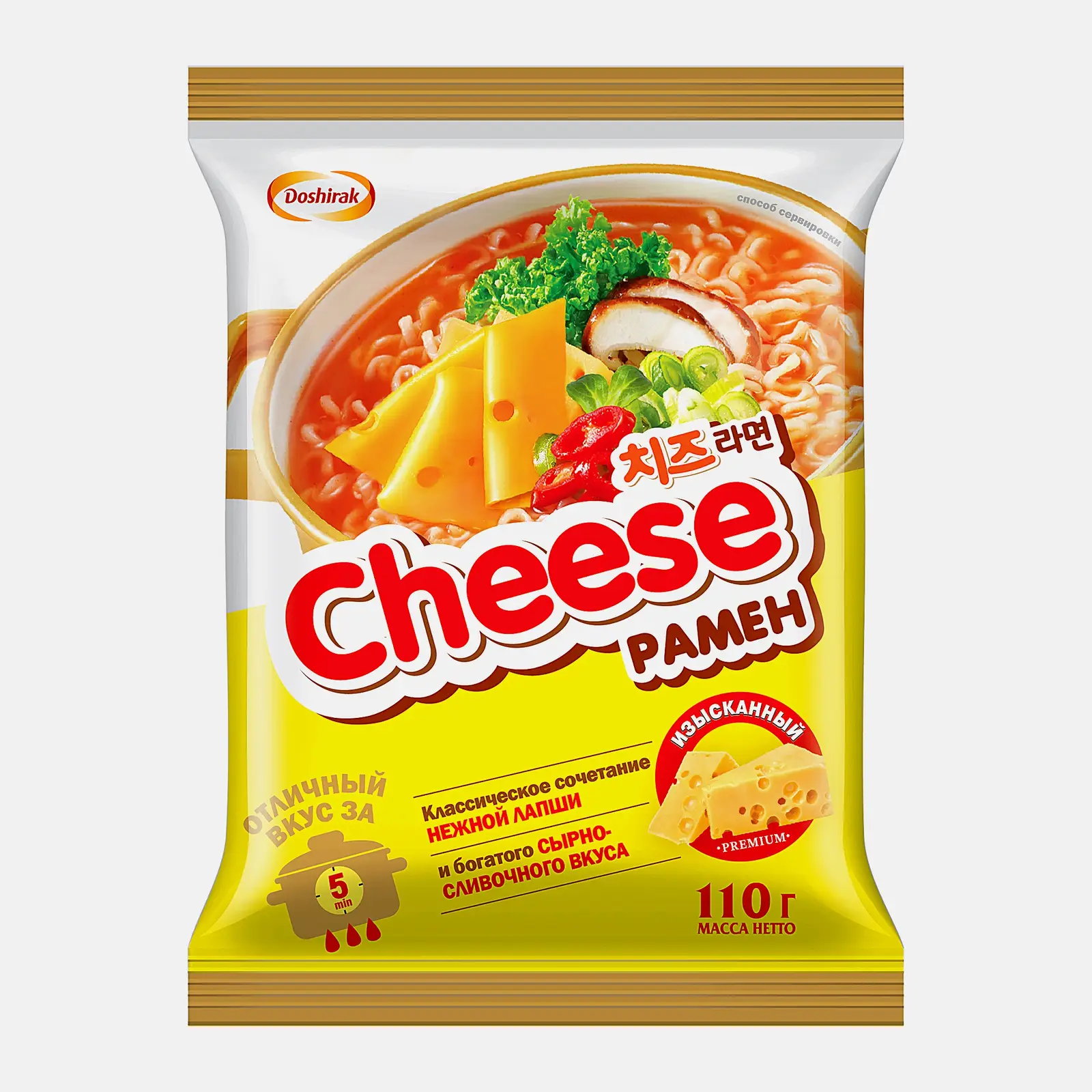 Изображение товара Лапша Доширак Рамен с сыром 110г - быстрое и вкусное блюдо