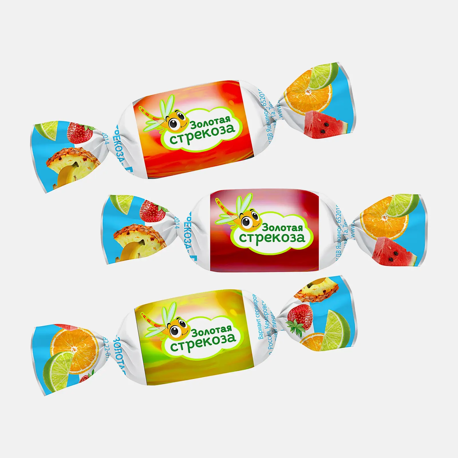 Изображение товара Конфеты желейные Золотая стрекоза ассорти с натуральным соком