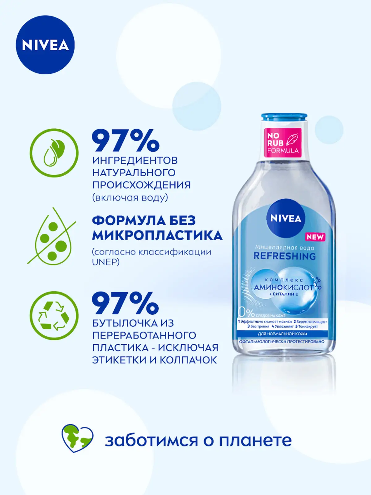 Мицеллярная вода NIVEA Освежающая 400мл