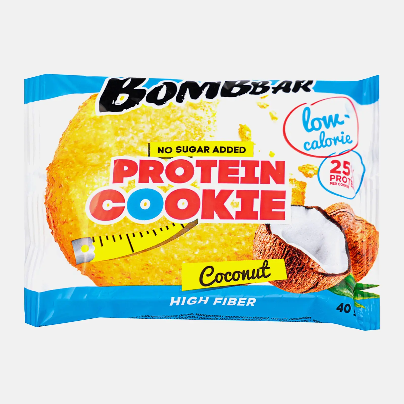 Изображение товара Печенье Bombbar Кокос без сахара низкокалорийный белковый перекус 40 г