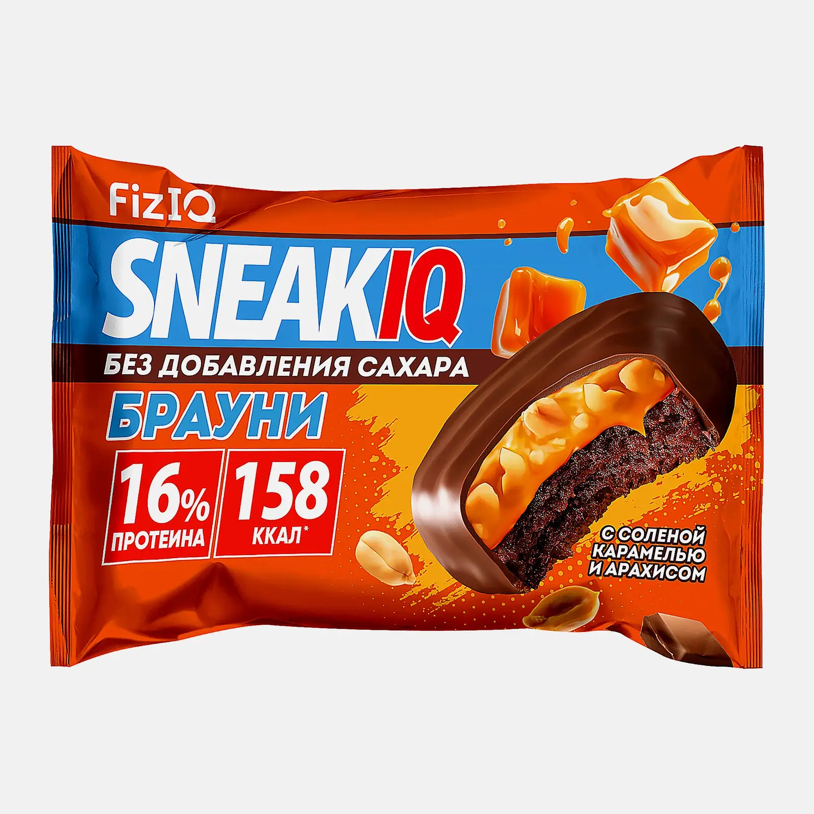 Печенье протеиновое с соленой карамелью и арахисом без сахара Sneakiq 50г