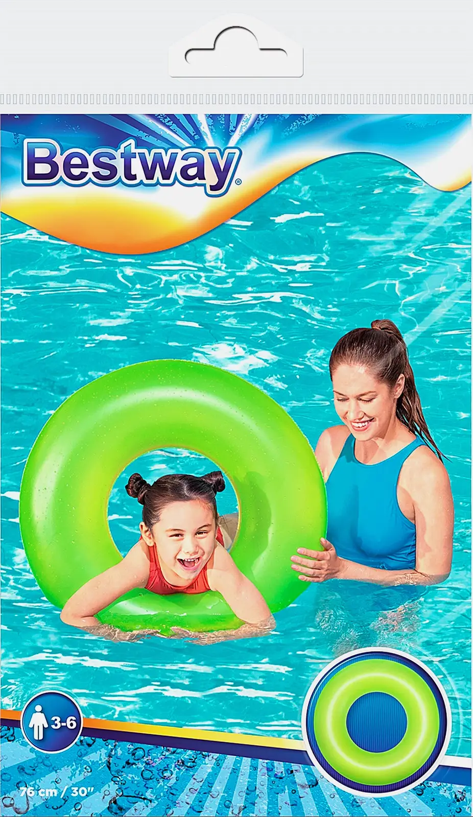 Круг для плавания Bestway 36024-2 матовый неоновый 76см - фото 3