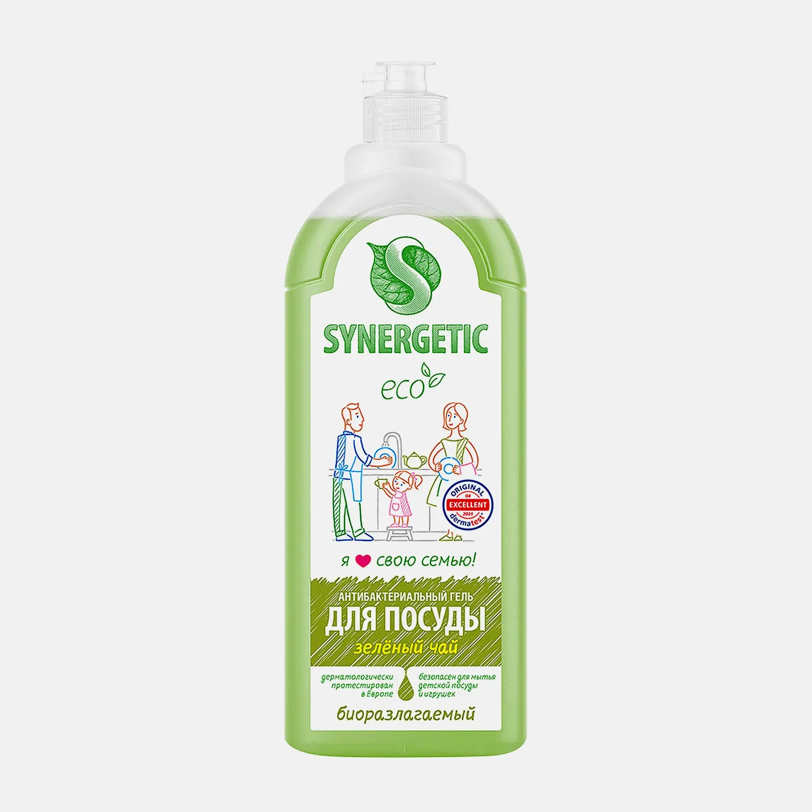 Средство для мытья посуды и детских игрушек Synergetic Зеленый чай 1л