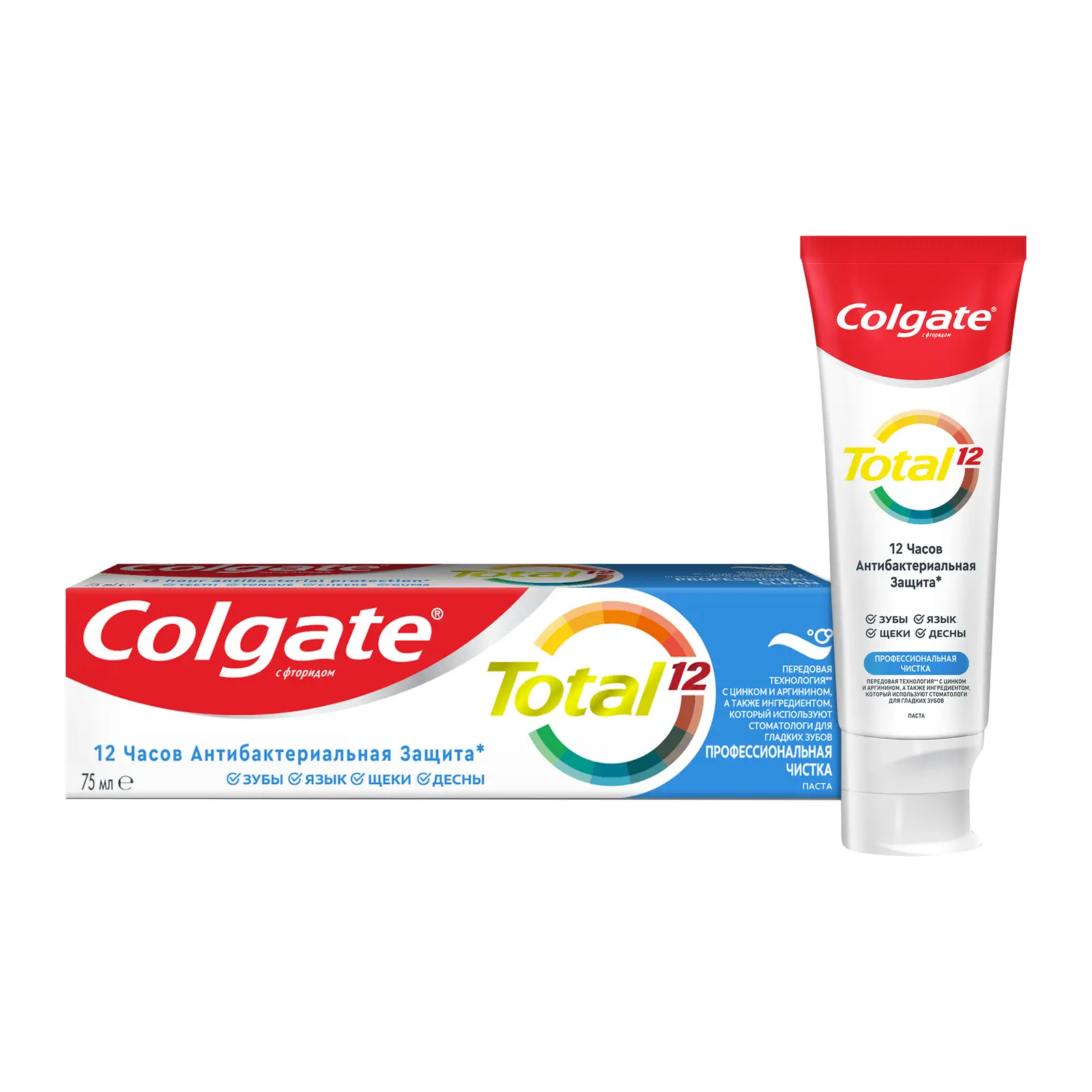 Изображение товара Зубная паста Colgate Total 12 профессиональная чистка антибактериальная 75мл