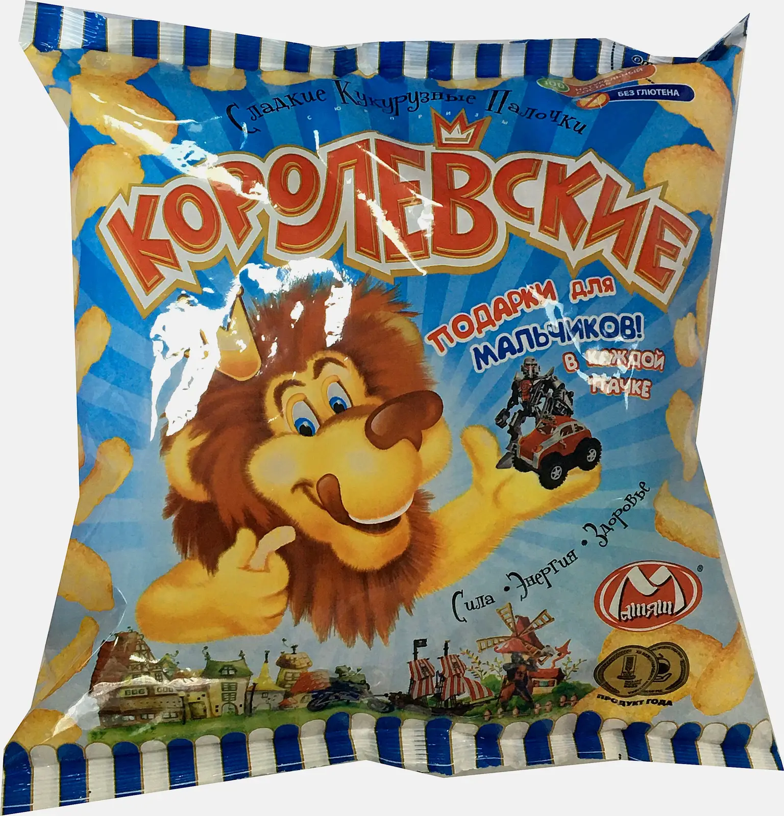 Палочки кукурузные Королевские в сахарной пудре с подарками для мальчиков/девочек 70г - фото 2 Палочки кукурузные Королевские в сахарной пудре с подарками для мальчиков/девочек 70г - фото 2