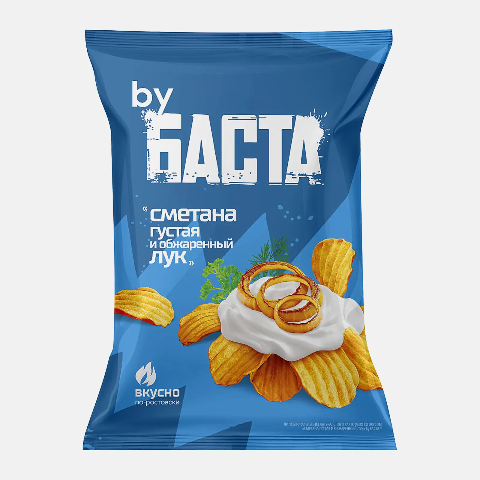 Чипсы рифлёные сметана и лук By Баста 120г