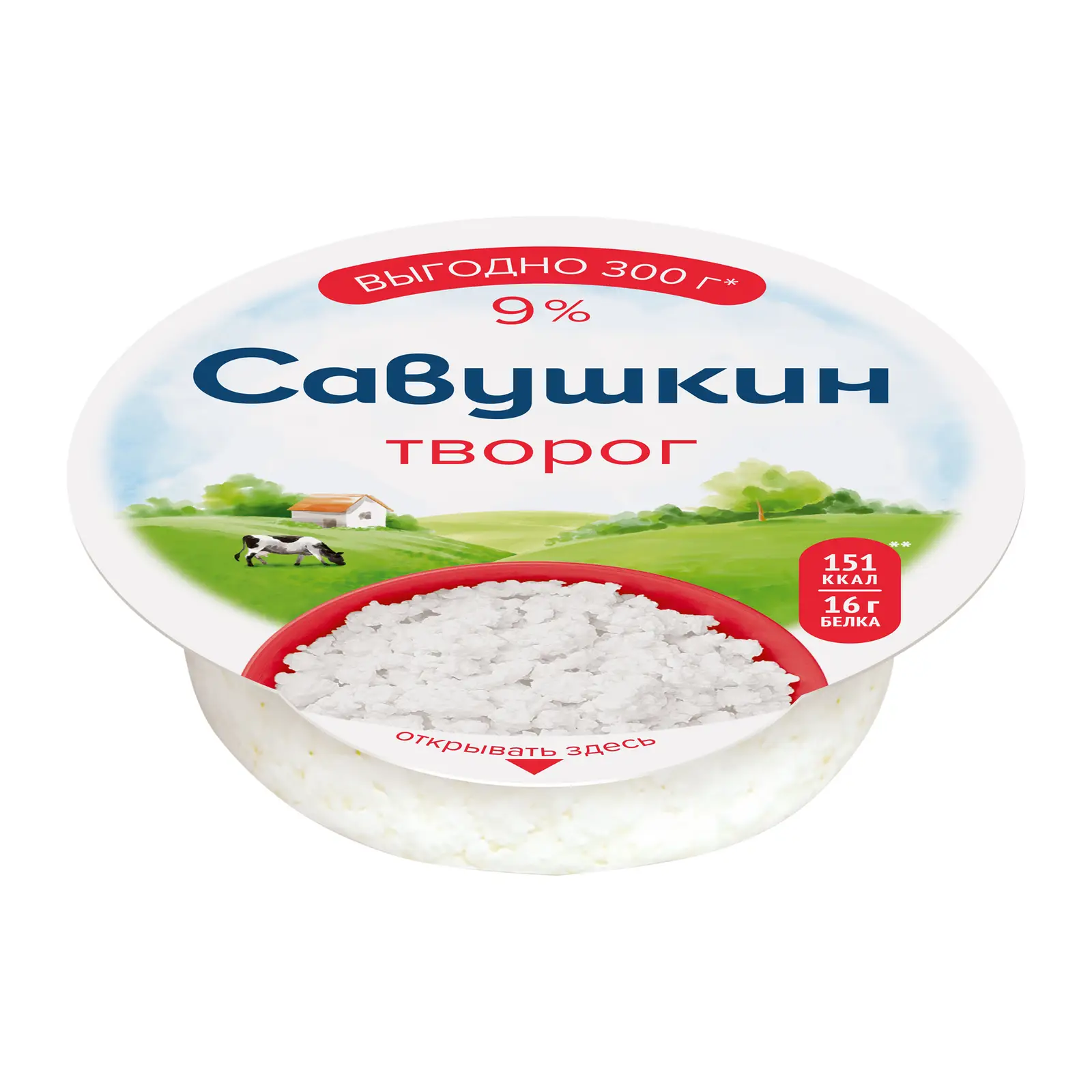 Изображение товара Творог Савушкин Традиционный 9% 300г