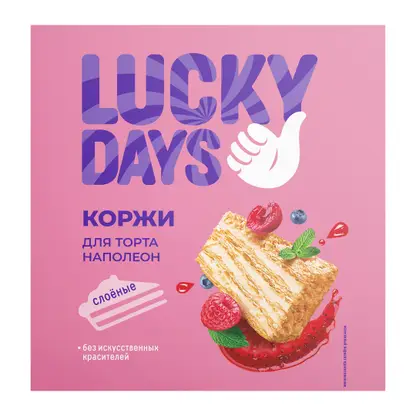 Изображение товара Коржи слоеные для торта Lucky Days 380г