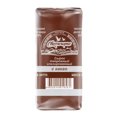Изображение товара Сырок глазированный Свитлогорье с какао 26% 50г натуральный десерт