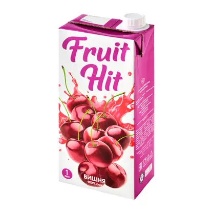 Изображение товара Сок Fruit Hit 100% Вишня 1л