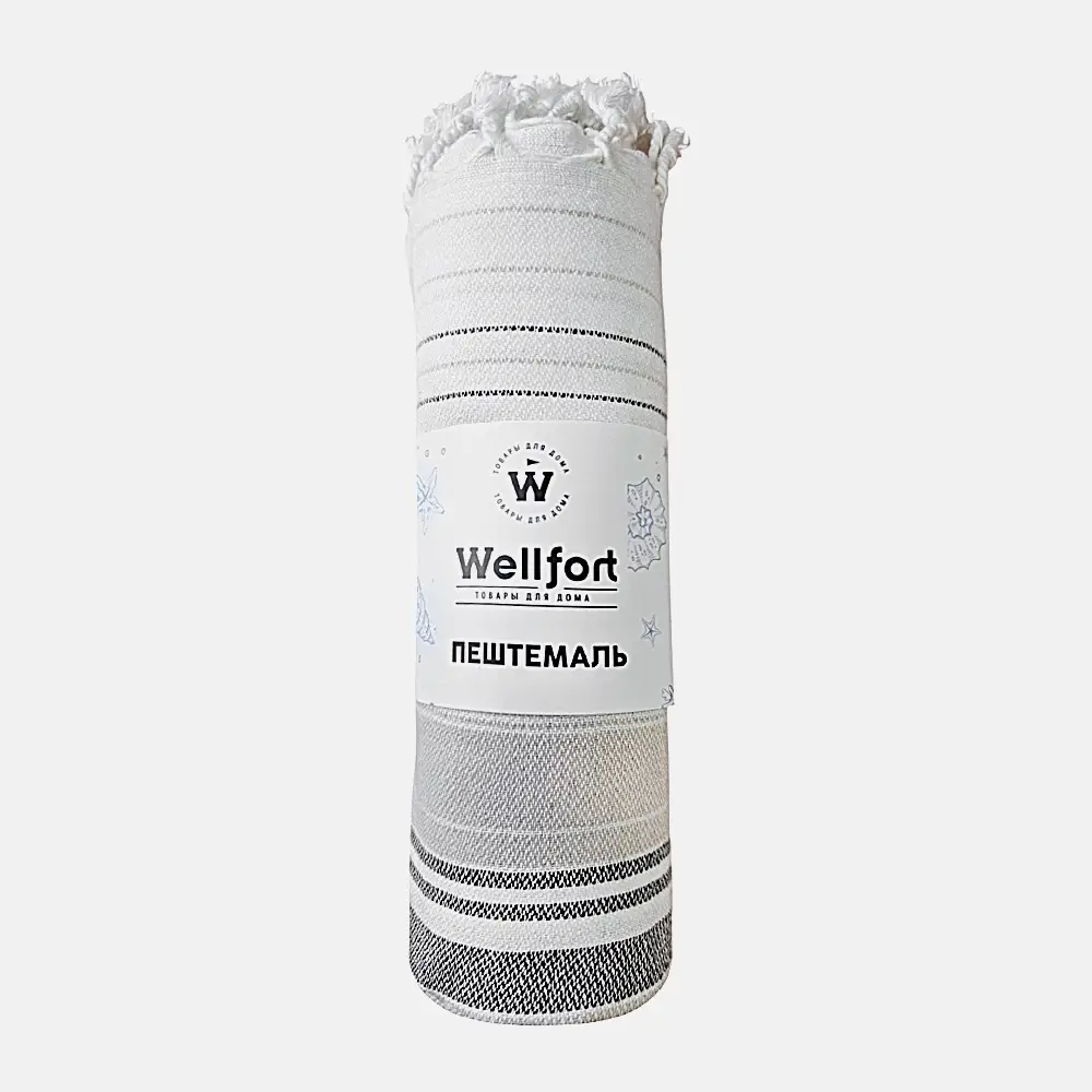 Пештемаль хлопковый в полоску Wellfort 95*140см бежевый - фото 3