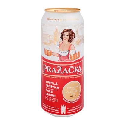 Изображение товара Пиво Prazecka Чешское Классическое светлое фильтрованное пастеризованное 4% 500мл