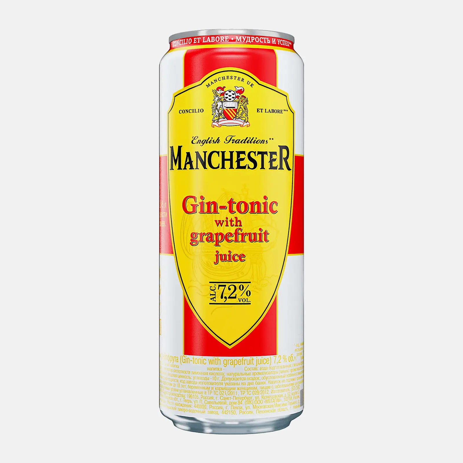 Напиток Manchester Джин-тоник грейпфрут 7.2% 450мл Напиток Manchester Джин-тоник грейпфрут 7.2% 450мл