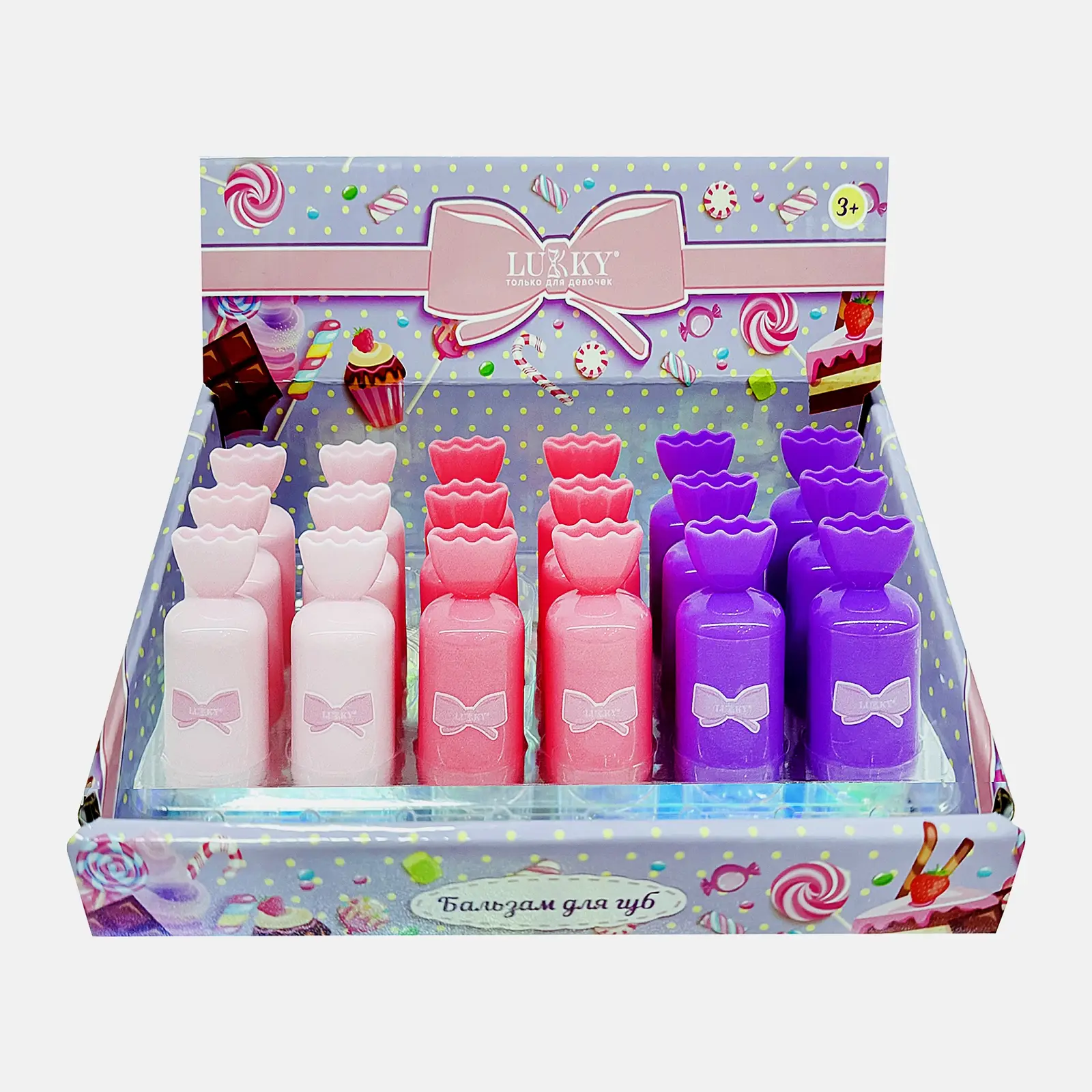 Детский бальзам для губ Конфетка Lukky в ассортименте