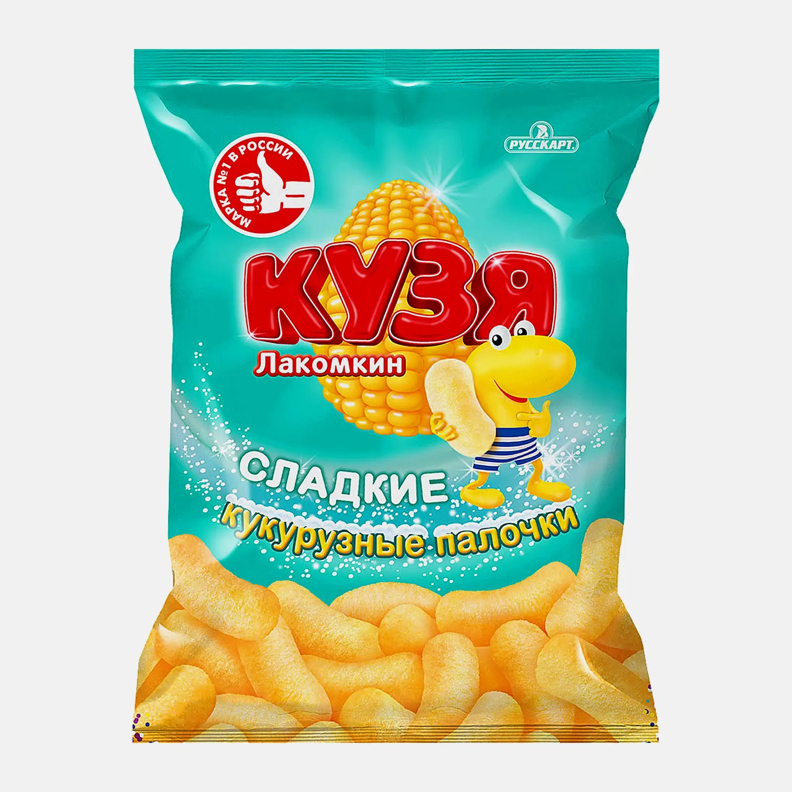 Изображение товара Кукурузные палочки Кузя Лакомкин сладкие 140 г - сытный перекус