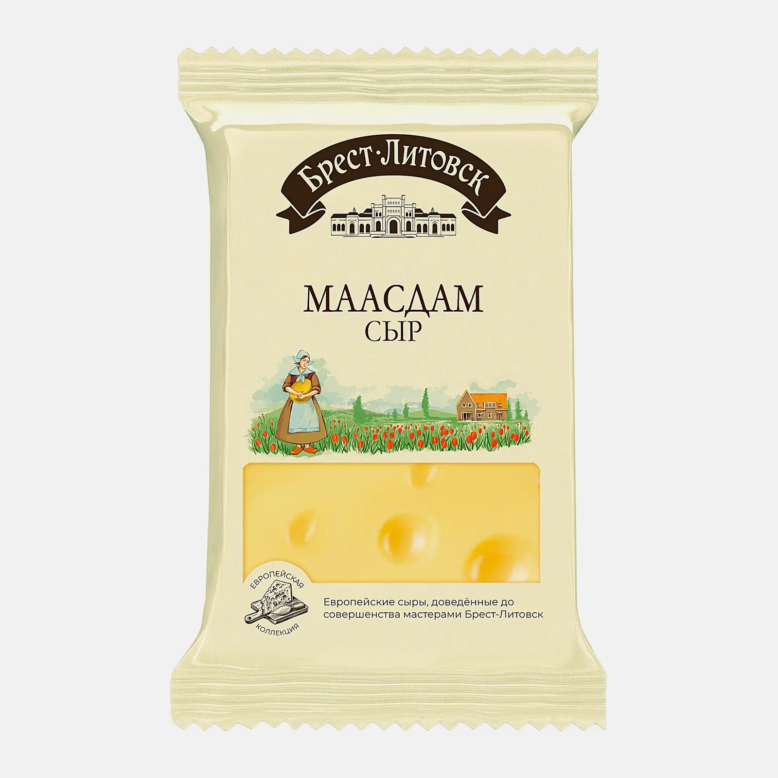 Изображение товара Сыр Брест-Литовск Маасдам 45% с натуральным вкусом, 200 г