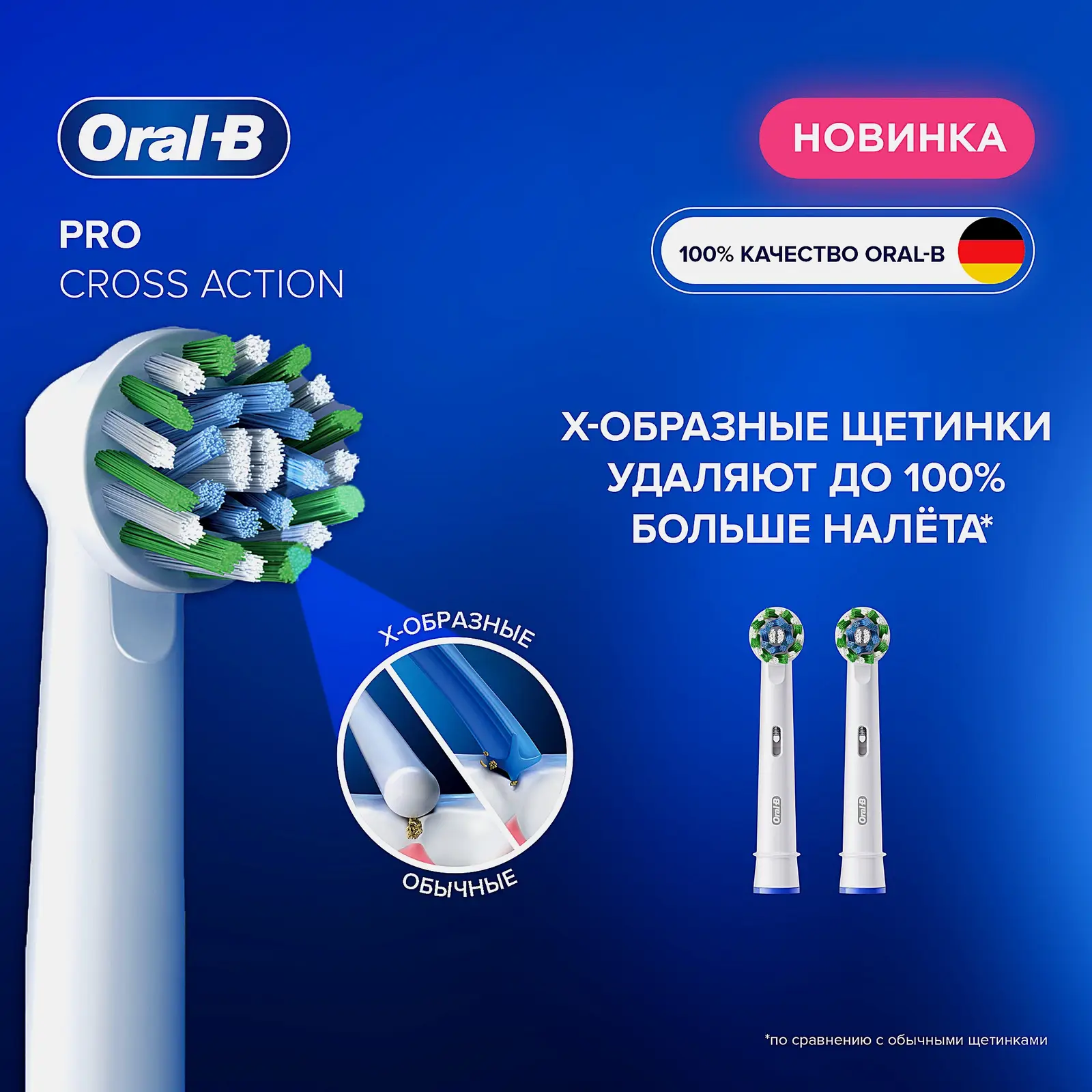 Насадки Oral-B Cross Action для электрической зубной щетки 2шт
