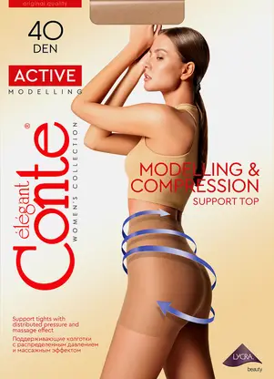Колготки женские Conte Active 40 черные р.4