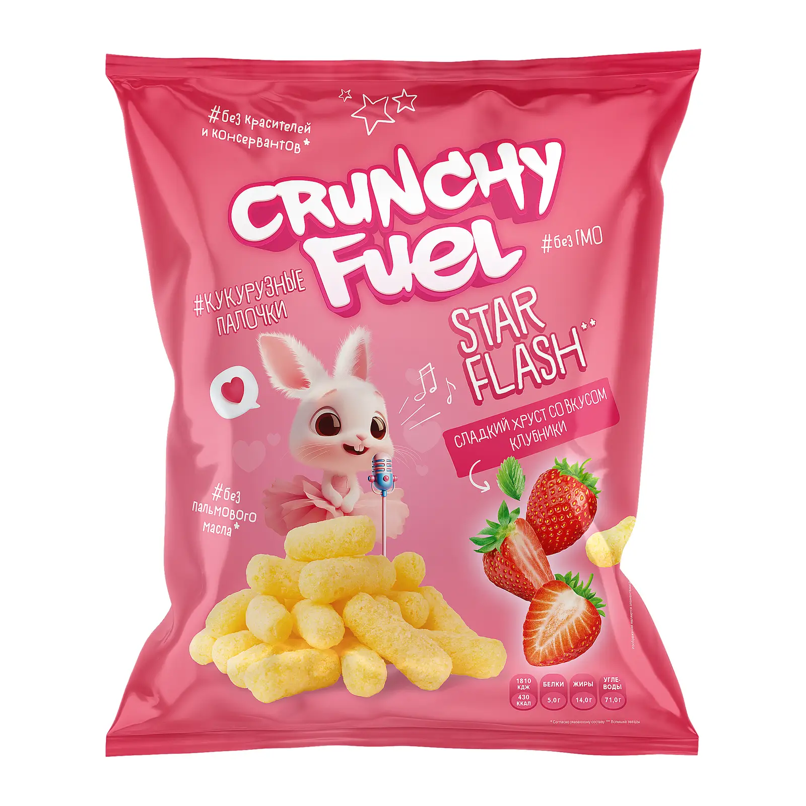 Изображение товара Кукурузные палочки со вкусом Клубники Crunchy Fuel 100г