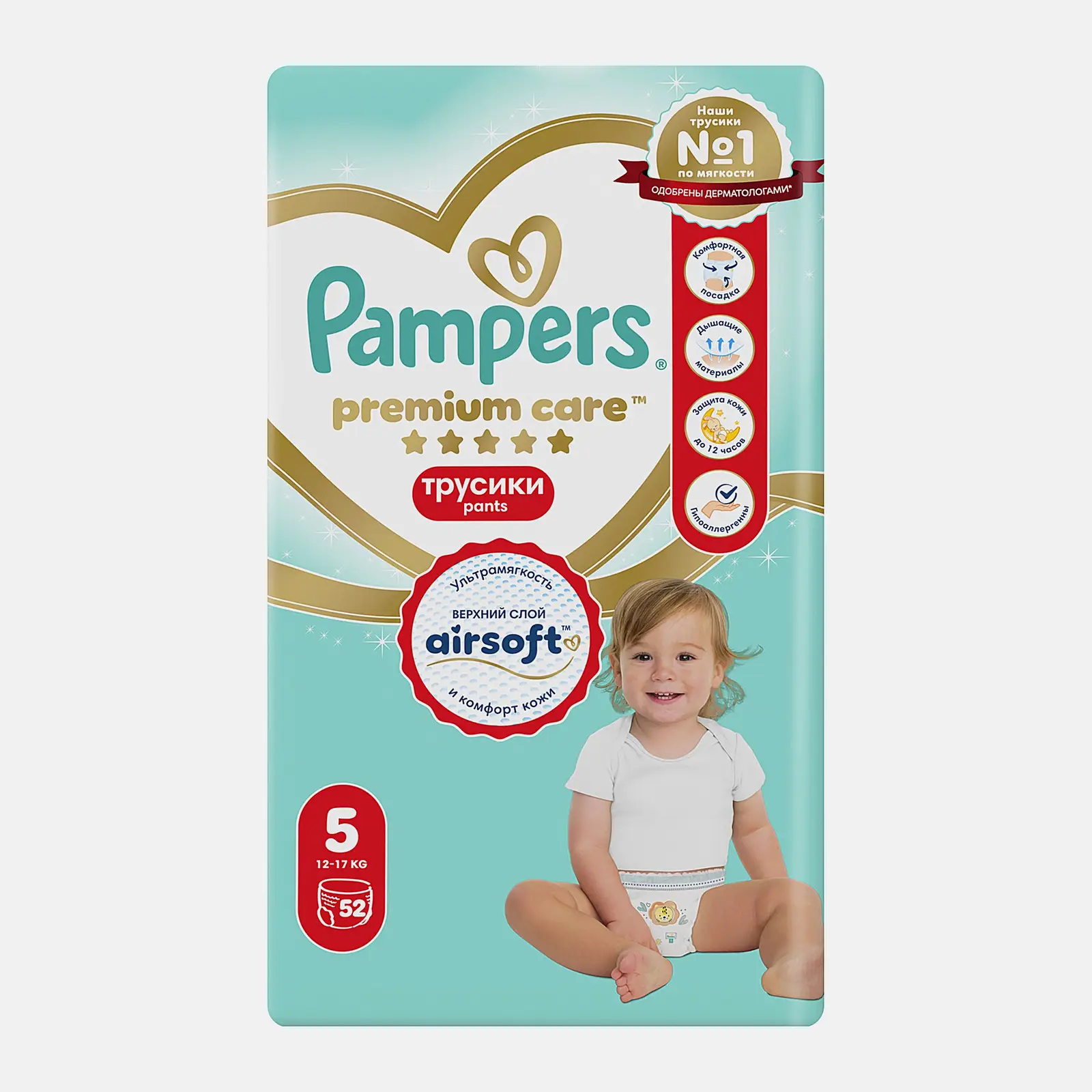Подгузники-трусики Pampers Premium Care Pants №5 12-17кг 52шт