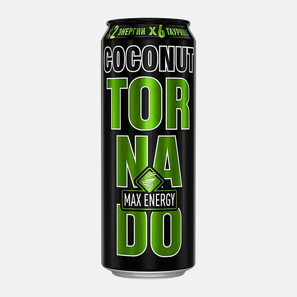 Напиток энергетический Tornado Max Coconut безалкогольный 450мл Напиток энергетический Tornado Max Coconut безалкогольный 450мл