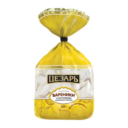 Изображение товара Вареники Цезарь с картофелем и жареным лучком 600г