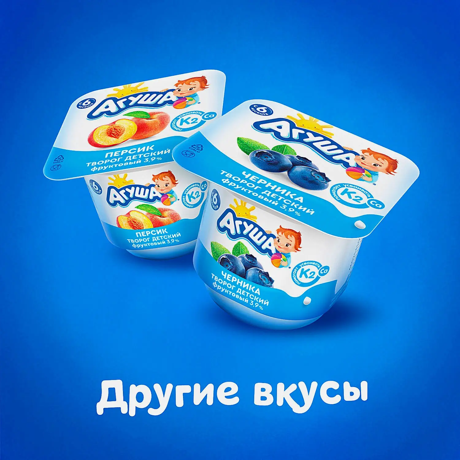 Творог детский Черника с 6 месяцев Агуша 3.9% 100г