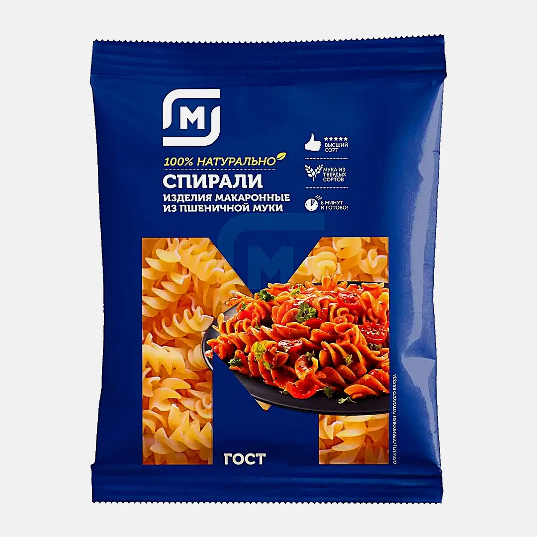 Изображение товара Макароны Спирали Магнит 400г в ассортименте