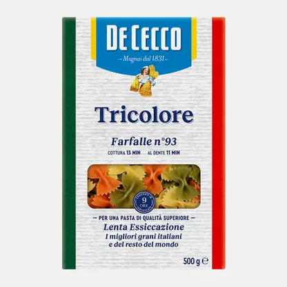 Макароны De Cecco фарфалле триколоре №93 500г