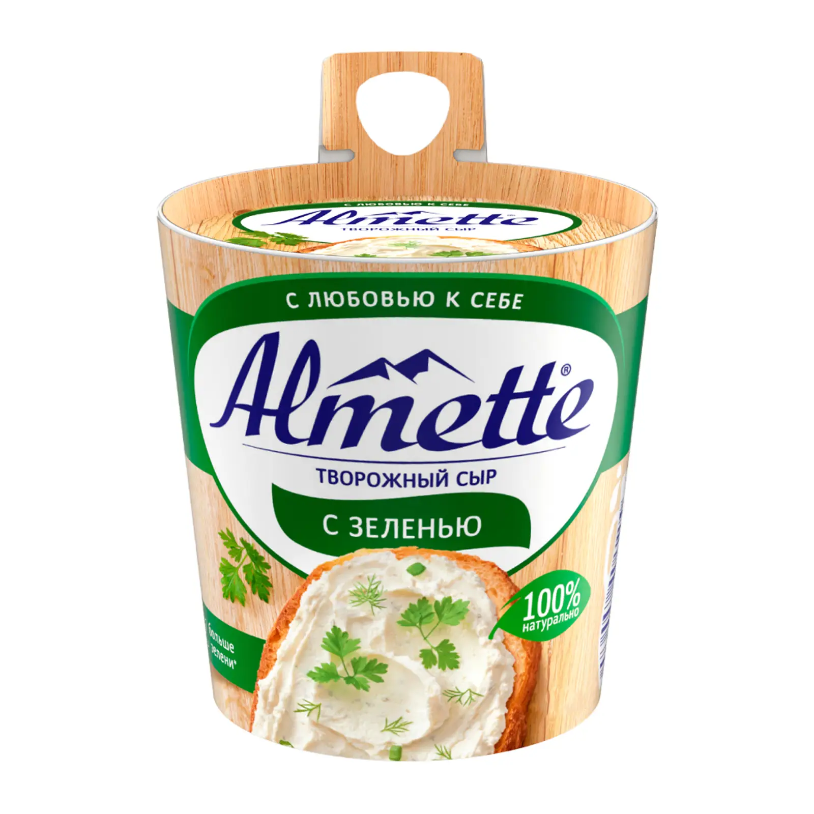 Изображение товара Творожный сыр Almette с зеленью 60% 150г - натуральный, мягкий и пикантный