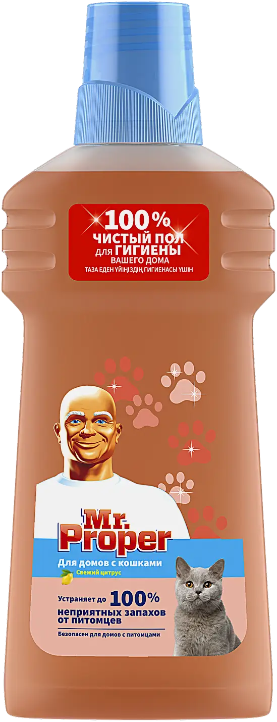 Моющая жидкость для пола и стен Mr. Proper для дома с питомцами Свежий цитрус 500мл