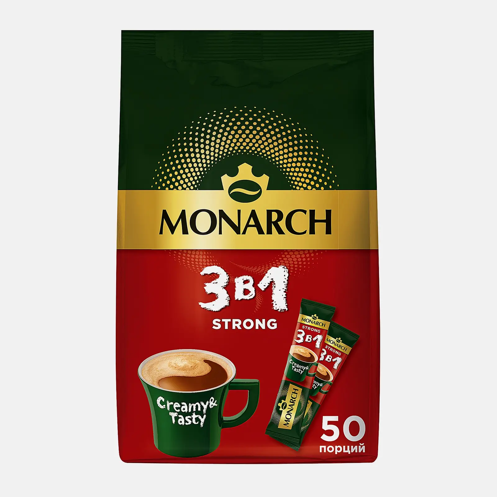 Кофейный напиток 3 в 1 Крепкий Monarch 50шт