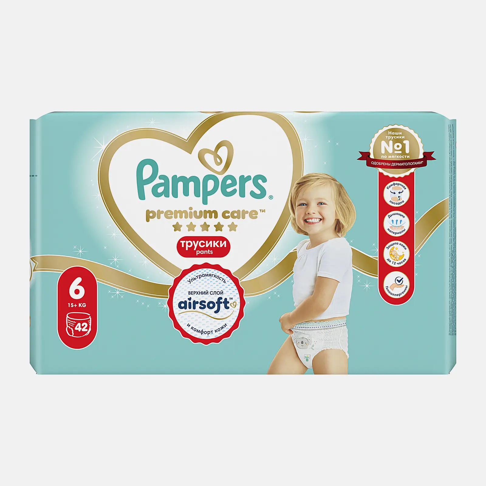 Подгузники-трусики Pampers Premium Care pants 6 15кг+ 42шт
