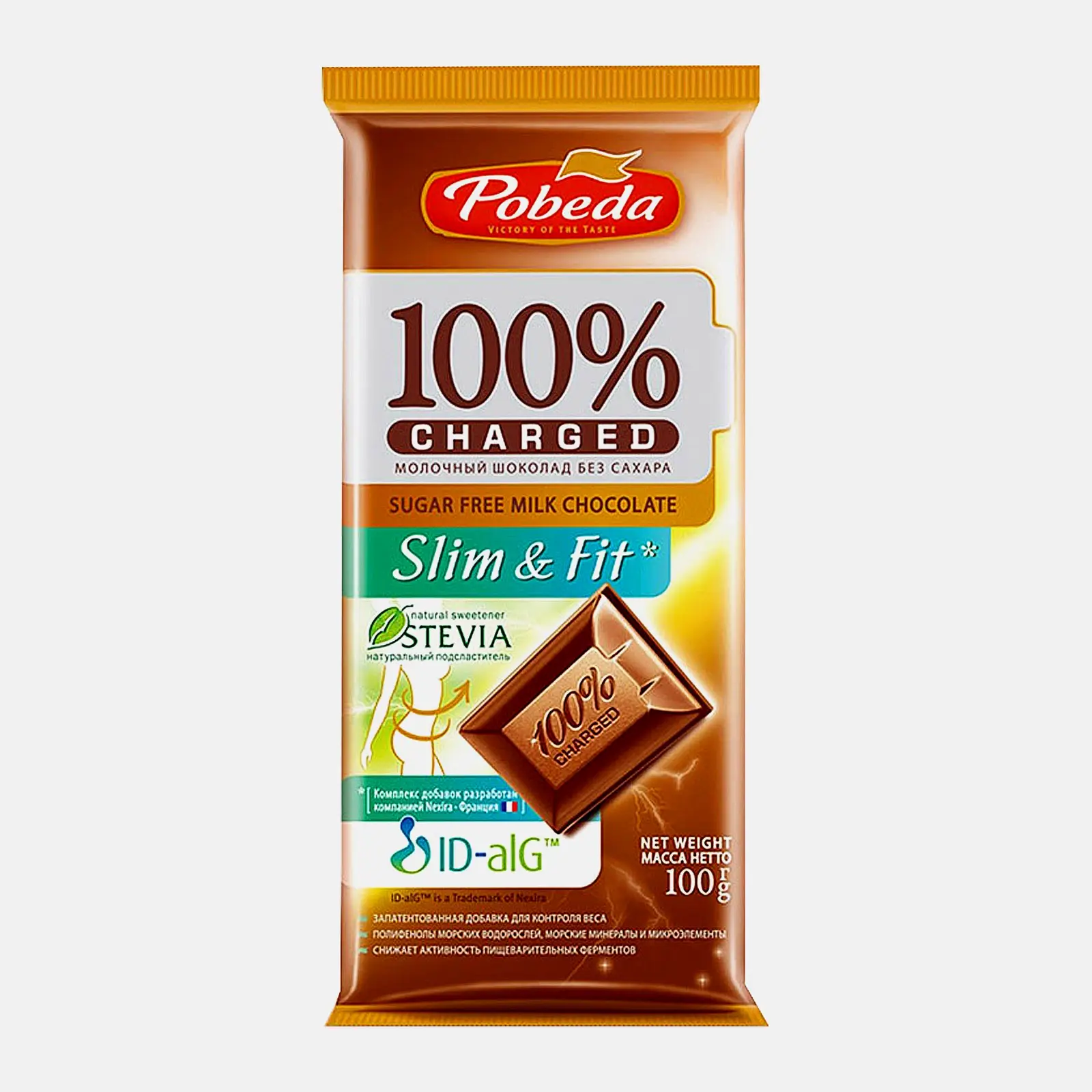 Изображение товара Шоколад Победа Вкуса Charged молочный без сахара 100г