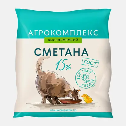Сметана Агрокомплекс 15% 400г
