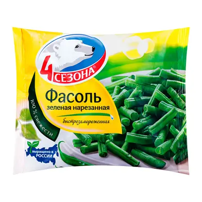 Изображение товара Фасоль зеленая 4 Сезона быстрозамороженная 400г