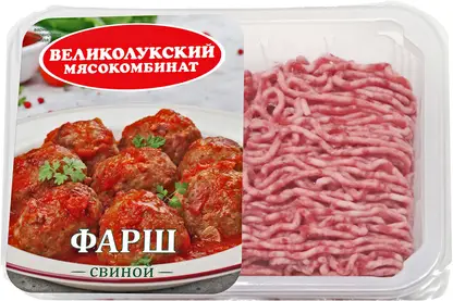 Изображение товара Фарш Великолукский МК свиной 400г