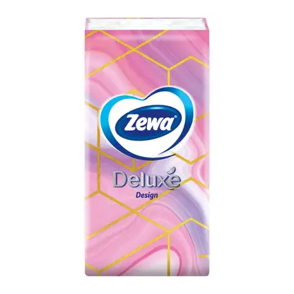 Изображение товара Платочки бумажные носовые Zewa Deluxe Design 3 слоя 10шт в ассортименте