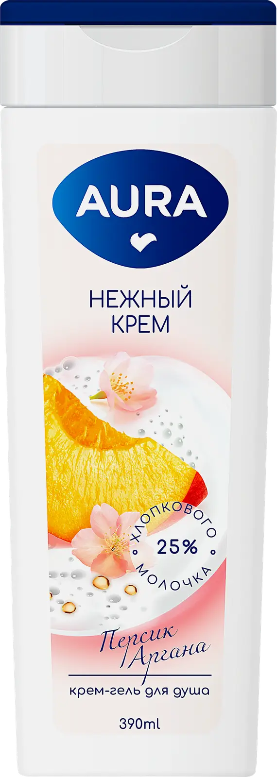 Крем-гель для душа Персик аргана Aura 390мл