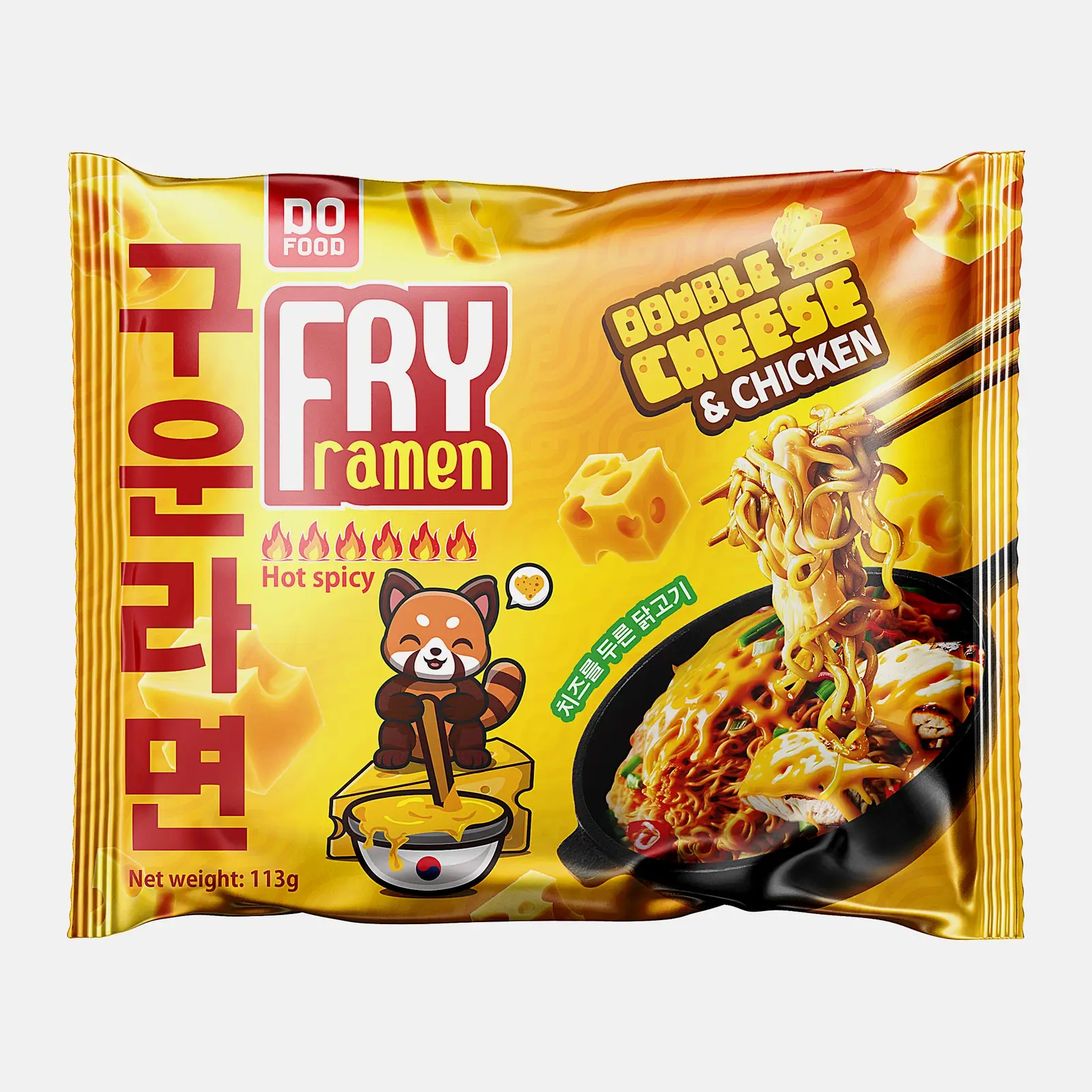 Изображение товара Лапша быстрого приготовления двойной сыр курица Fry Ramen 113г
