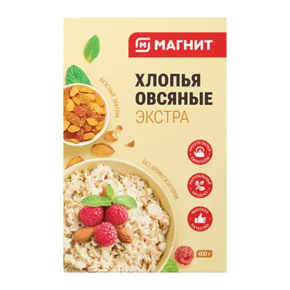 Изображение товара Хлопья овсяные Семейные секреты Экстра 400г