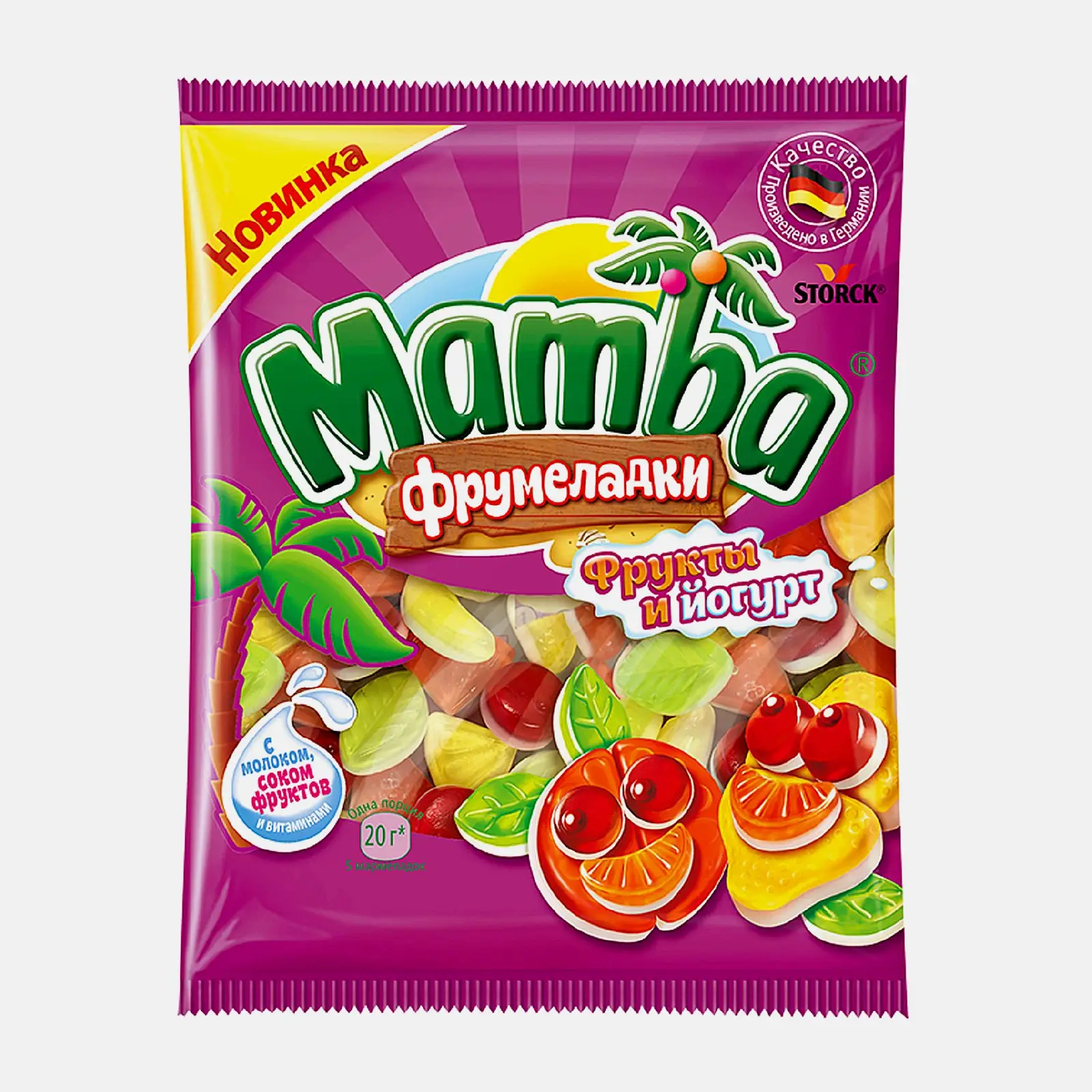 Изображение товара Жевательный мармелад Фрукты и йогурт Mamba 72г