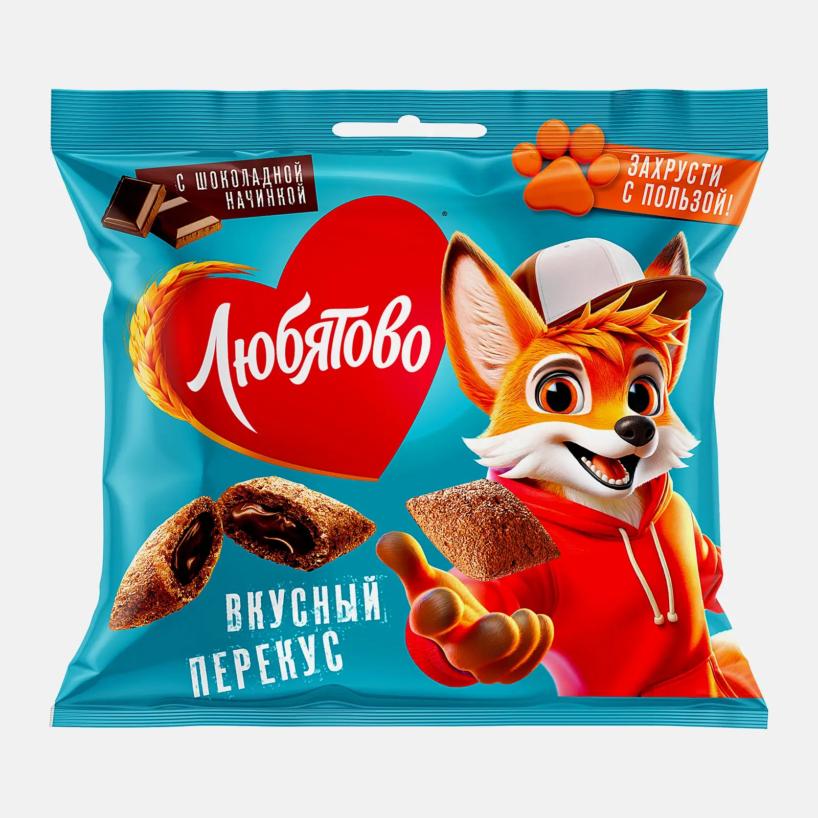 Подушечки с шоколадной начинкой Любятово 40г